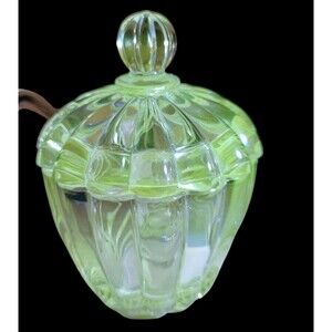 Vintage Heisey Crystolite Sugar Bowl UV Reactive Manganese Glass